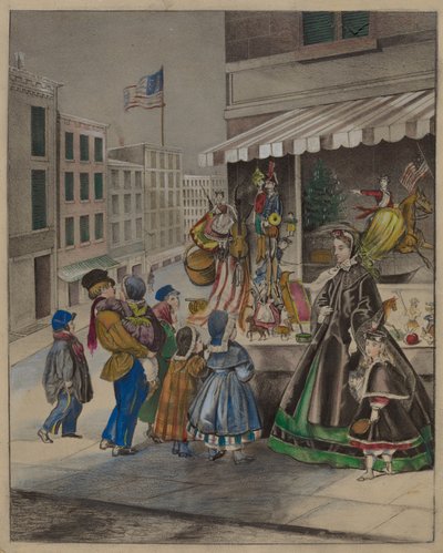 Lithographie en couleur : Réveillon du Nouvel An, vers 1936 - Mina Lowry