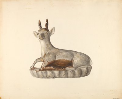 Figurine de cerf, vers 1938 - Mina Lowry