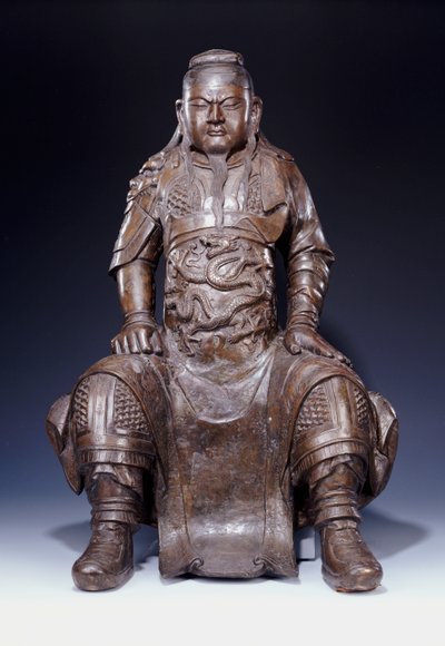 Une grande figure en bronze de Guandi du début de la dynastie Ming - Ming Dynasty Chinese School