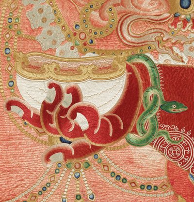 (détail) de Thangka impérial brodé en soie - Ming Dynasty Chinese School