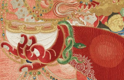 Détail de Thangka impérial brodé en soie - Ming Dynasty Chinese School
