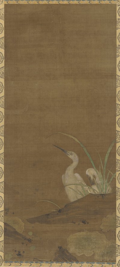 Hérons et plantes aquatiques - Ming Dynasty Chinese School