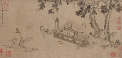 Laozi livrant le Daodejing - Ming Dynasty Chinese School