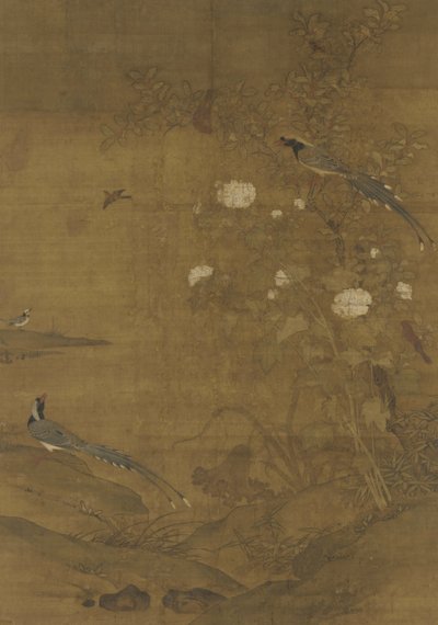 Pies, Jaseur, Hibiscus et Cannelle, vers 1400 - Ming Dynasty Chinese School