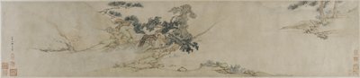Jouer de la cithare sous un pin, fin 16e-début 17e siècle - Ming Dynasty Chinese School