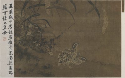 Caille et millet - Ming Dynasty Chinese School