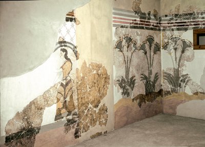 Art minoen : La Femme aux Lys. Fresque d