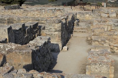 Site archéologique minoen de Phaistos. Vue sur le complexe nord-est - Minoan