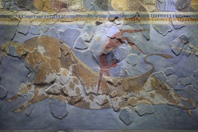 Art minoen : la fresque du « saut de taureau » - Minoan