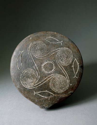 Art minoen : disque circulaire de Naxos en terre cuite - Minoan