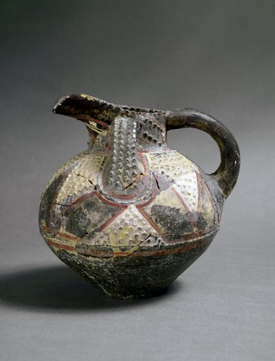 Art minoen : vase en céramique de style Barbotine. D
