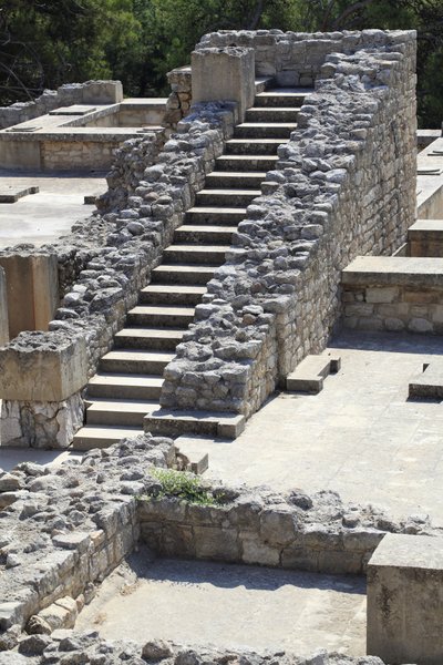 Partie orientale du palais du roi Minos à Knossos entre le mégaron de la reine et la cour centrale, Crète, 1600-1450 av. J.-C. - Minoan