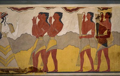 Reconstruction de la fresque de la procession - Minoan