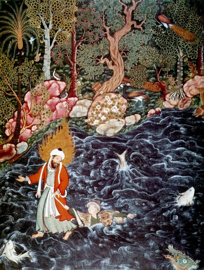 Le prophète Élie sauvant le prince Nur ad-Dahr - Mir Sayyid Ali