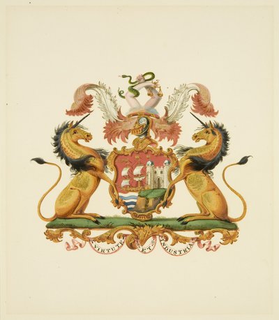 Armoiries de la ville de Bristol, vers 1830 - Miss (attr.to) Braikenridge