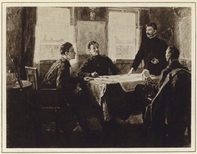 Joseph Staline dans le wagon du quartier général à Tsaritsyne, guerre civile russe - Mitrofan Borisovic Grekov
