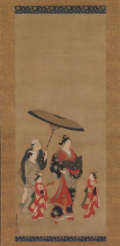 Courtisane en parade, fin des années 1730-début des années 1740 - Miyagawa Issho