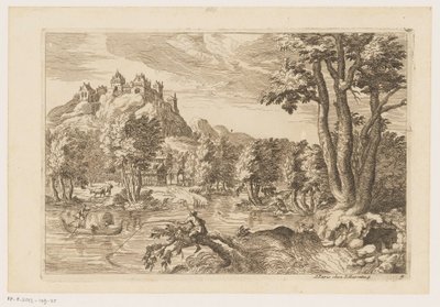 Paysage avec pêcheurs - Moise Jean Baptiste Fouard
