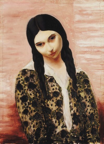 Girl sitting on Mats; Jeune Fille assis aix Nattes - Moise Kisling