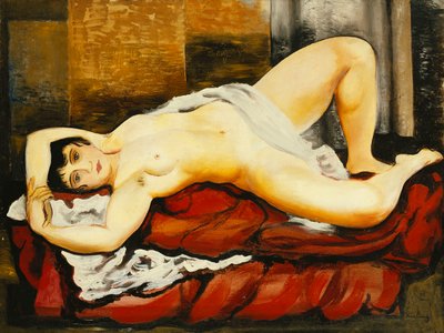 Nude in White Sheet ; Nu Couche au Drap Blanc - Moise Kisling