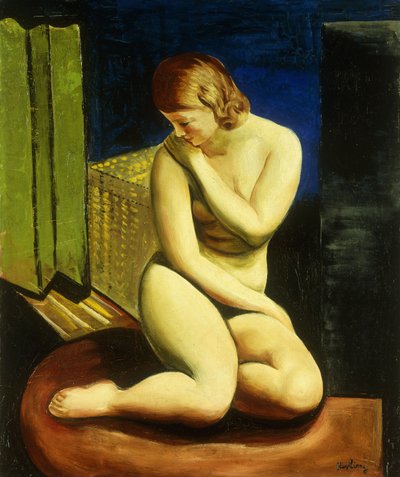 Femme assise Nue ; Femme Nue Assise - Moise Kisling
