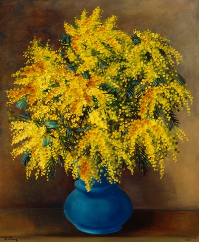 Vase de Mimosas ; Vase de Mimosas - Moise Kisling