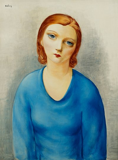 Jeune Femme au Corsage Bleu, vers 1925 (huile sur toile) - Moise Kisling