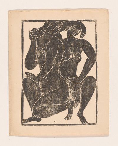 Deux femmes nues accroupies - Moissej Kogan