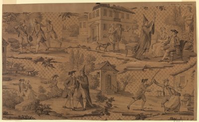 Carton pour impression sur coton : Scènes de "Le Médecin malgré lui" de Molière - Molière