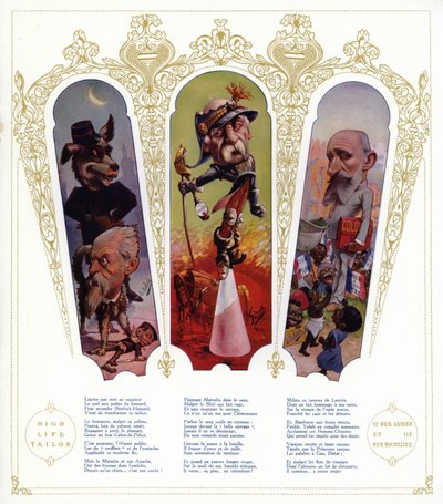 Caricatures; Louis Lépine, préfet de Paris; Georges Clemenceau, homme politique français et Premier ministre; Raphaël Millies-Lacroix, homme politique français et ministre des Colonies - Moloch