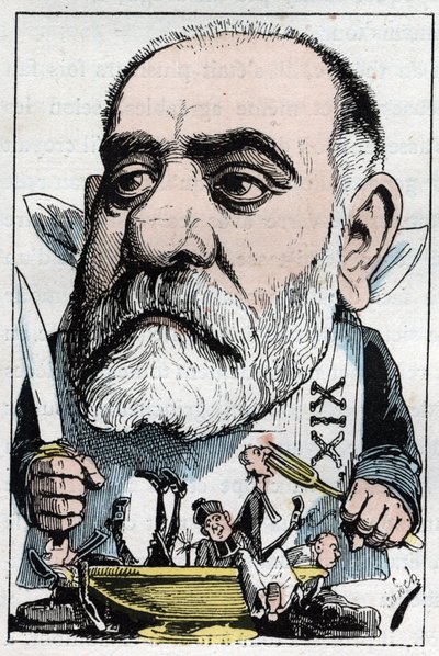 Caricature représentant le critique dramatique Francisque Sarcey (1827-1899) - Moloch