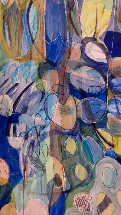 Flux organique abstrait bleu - Monika Riethmueller