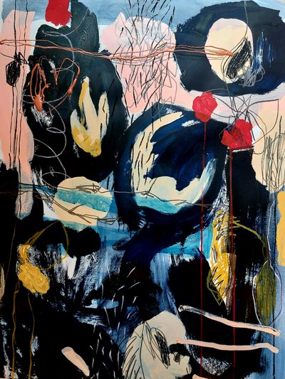 Flux abstrait sombre - Monika Riethmueller