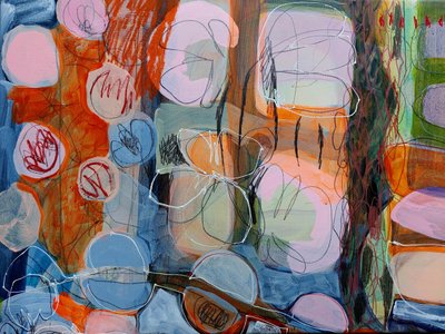 Jardin abstrait aux couleurs vives - Monika Riethmueller