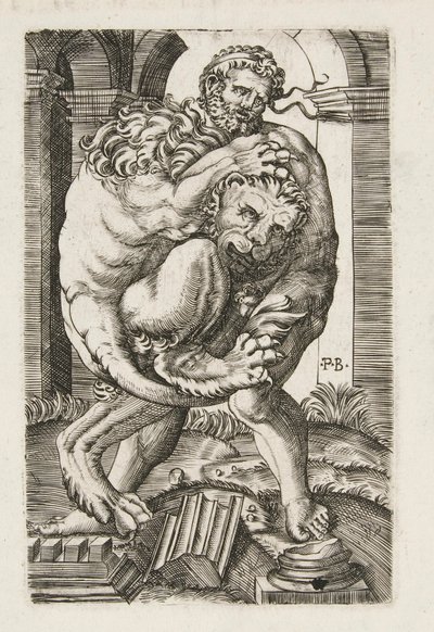 Hercule et le lion de Némée - Monogrammist B