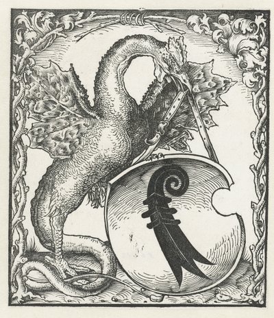 Dragon avec les armoiries de Bâle - Monogrammist DS (graveur) (attributed to)