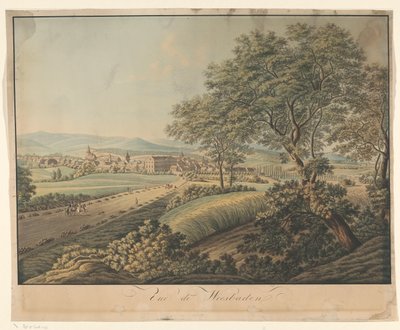 Vue de Wiesbaden - Monogrammist DS (graveur)