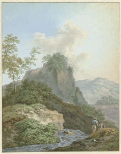 Paysage avec deux garçons près d