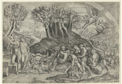 Mont Parnasse dédié à Apollon et aux muses - Monogrammist HFE