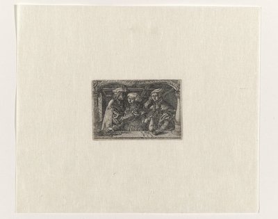 Jeune femme avec deux riches amants - Monogrammist H.M.
