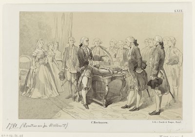 Guillaume V honore les héros de la bataille navale de Doggersbank, 1781 - Monogrammist IHM
