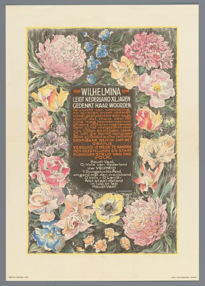 Wilhelmina dirige les Pays-Bas années XL - Monogrammist JB (20e eeuw)