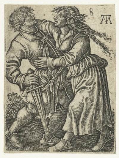 Couple de paysans dansant - Monogrammist MT