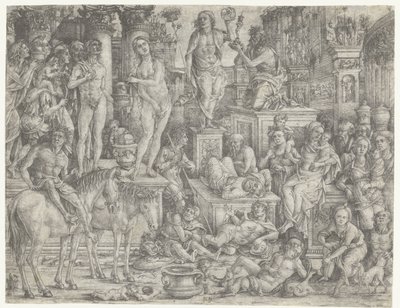 Allégorie du triomphe de la lune (Luna) - Monogrammist PP (graveur)