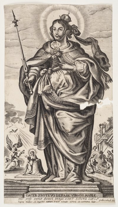 Vierge Marie avec couronne et sceptre - Monogrammist s.W.