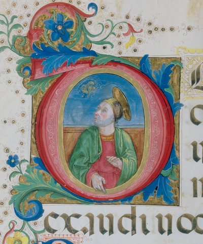 Dieu apparaissant à un saint, détail miniature d
