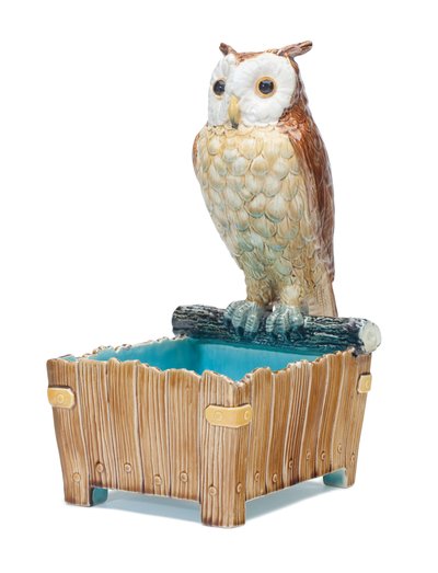 Jardinière en majolique en forme de hibou, c.1875 - Moore and Co. T.C. Brown Westhead