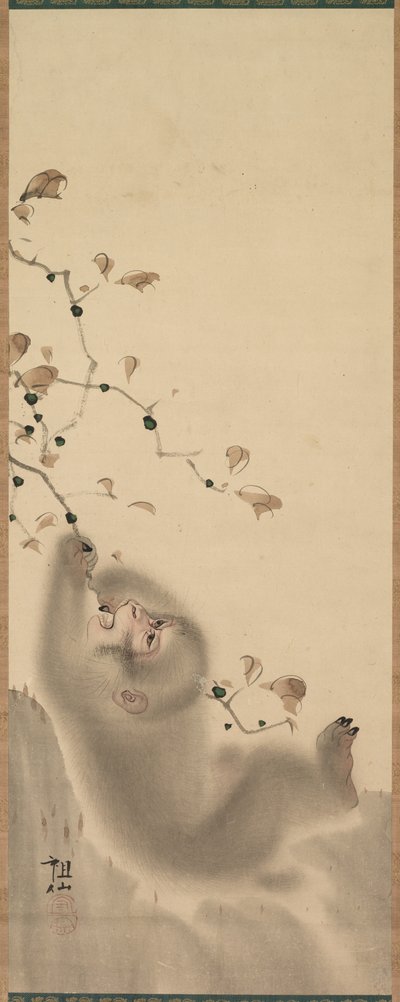 Singe accroché à une branche, 1780 - Mori Sosen