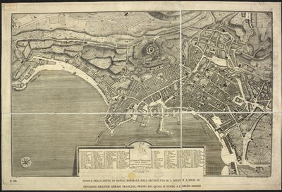Carte de Naples, Pianta della citta di Napoli ... M.L. Jolivet ... belin. [sic] et sclp. 1755 - Morise Lewes Jolivet