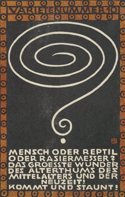 Numéro de variété 10 : Homme ou reptile ou rasoir, 1907 - Moritz Jung